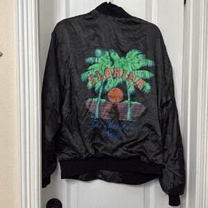 Front row Florida the sunshine State light black jacket size L snap buttons